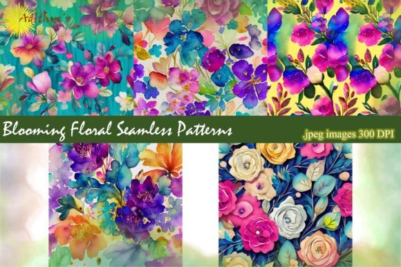 Blooming Floral Seamless Patterns for Creative Projects