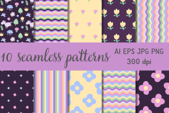 Cute Childish Style Seamless Patterns for Creativity