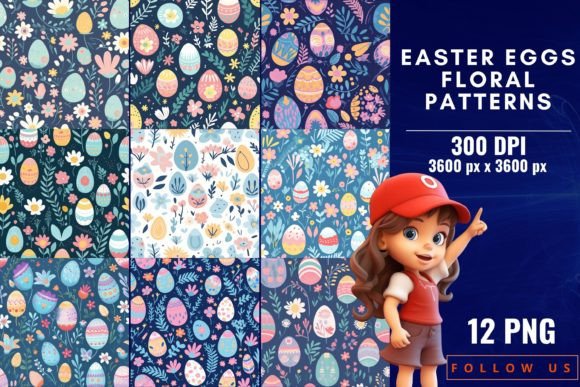 Easter Eggs Floral Patterns