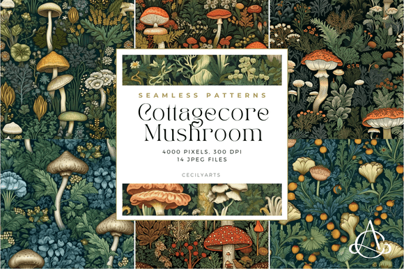 Embrace the Enchanted Forest: How Cottagecore Mushroom Seamless Patterns Transform Your DIY Crafting Projects