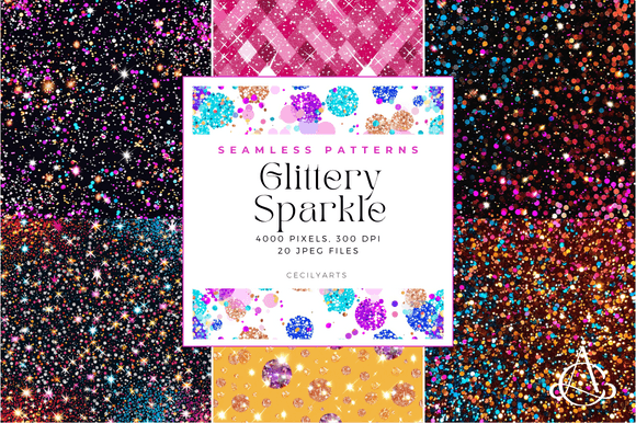 Glittery Sparkle Seamless Patterns for Creative Projects