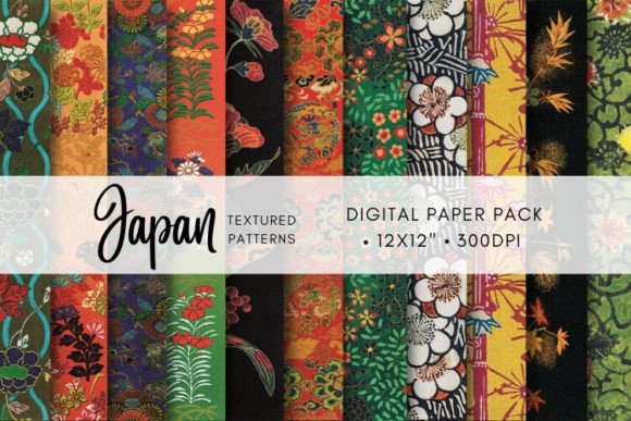 Japanese Vintage Patterns Digital Papers