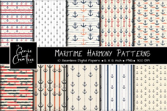 Maritime Harmony Seamless Patterns Set for Designers