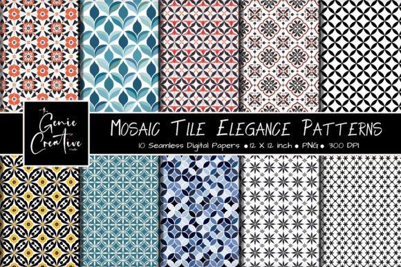 Mosaic Tile Elegance Seamless Patterns