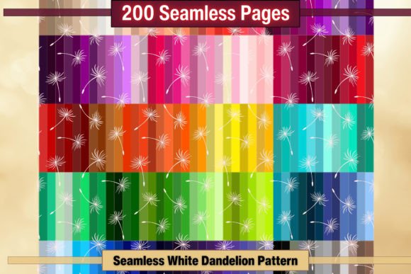 Seamless White Dandelion Patterns: A Digital Resource for Creative Projects