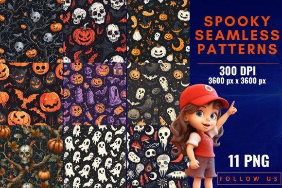 Spooky Seamless Patterns for Creative Projects