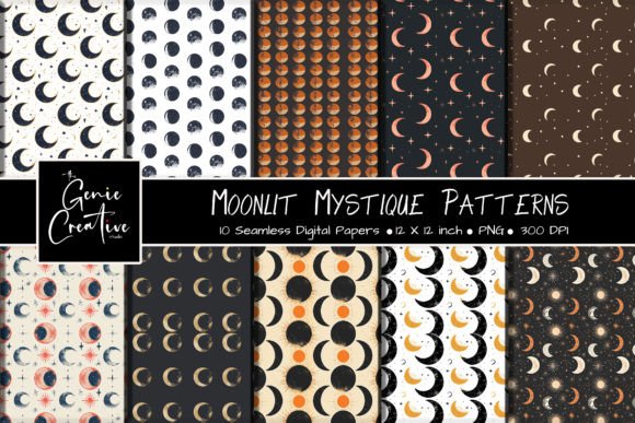 Unlocking Creative Potential with the Moonlit Mystique Seamless Patterns Set