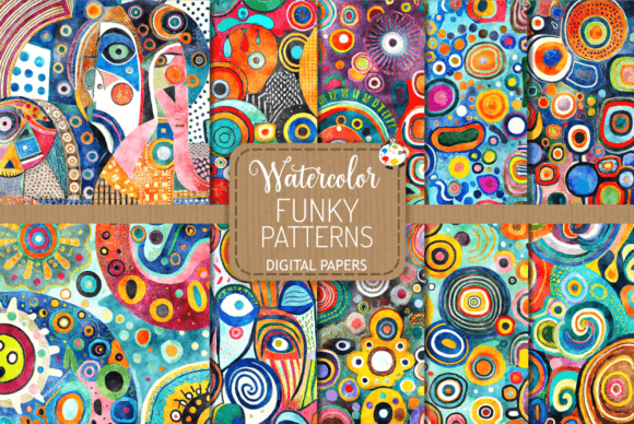 Unlocking Creativity with Funky Patterns Set 4: The Ultimate Guide to Watercolor Digital Papers