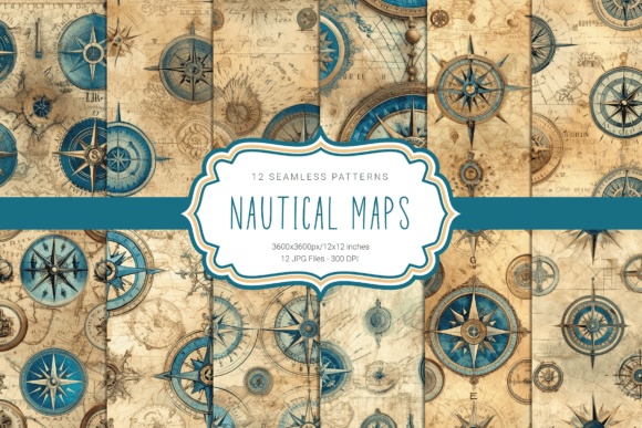 Unlocking the Maritime Past: A Guide to Vintage Nautical Maps Seamless Patterns