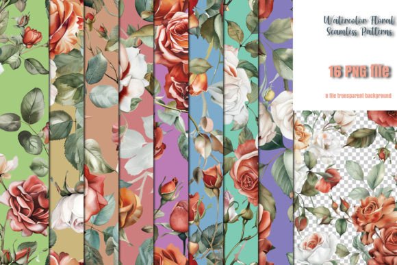 Watercolor Floral and Rose Patterns PNG: A Creative Resource for Designers