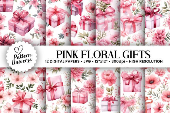 Watercolor Pink Floral Gifts Patterns: A Creative Resource for Modern Designers
