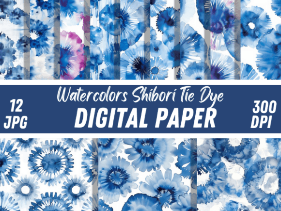 Watercolors Shibori Tie Dye Patterns: A Versatile Digital Asset for Creative Professionals